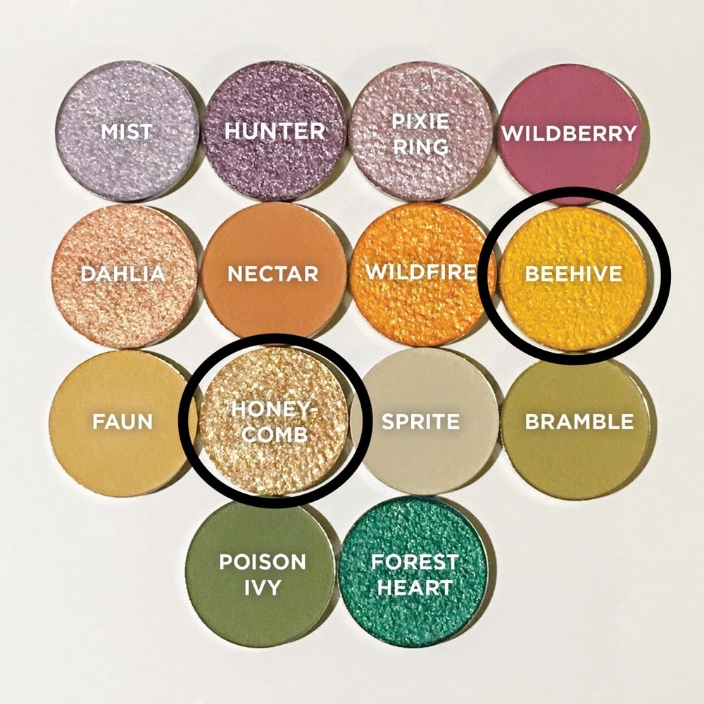 SOLD - Clionadh Cosmetics Eyeshadow Singles in Beehive and Honeycomb